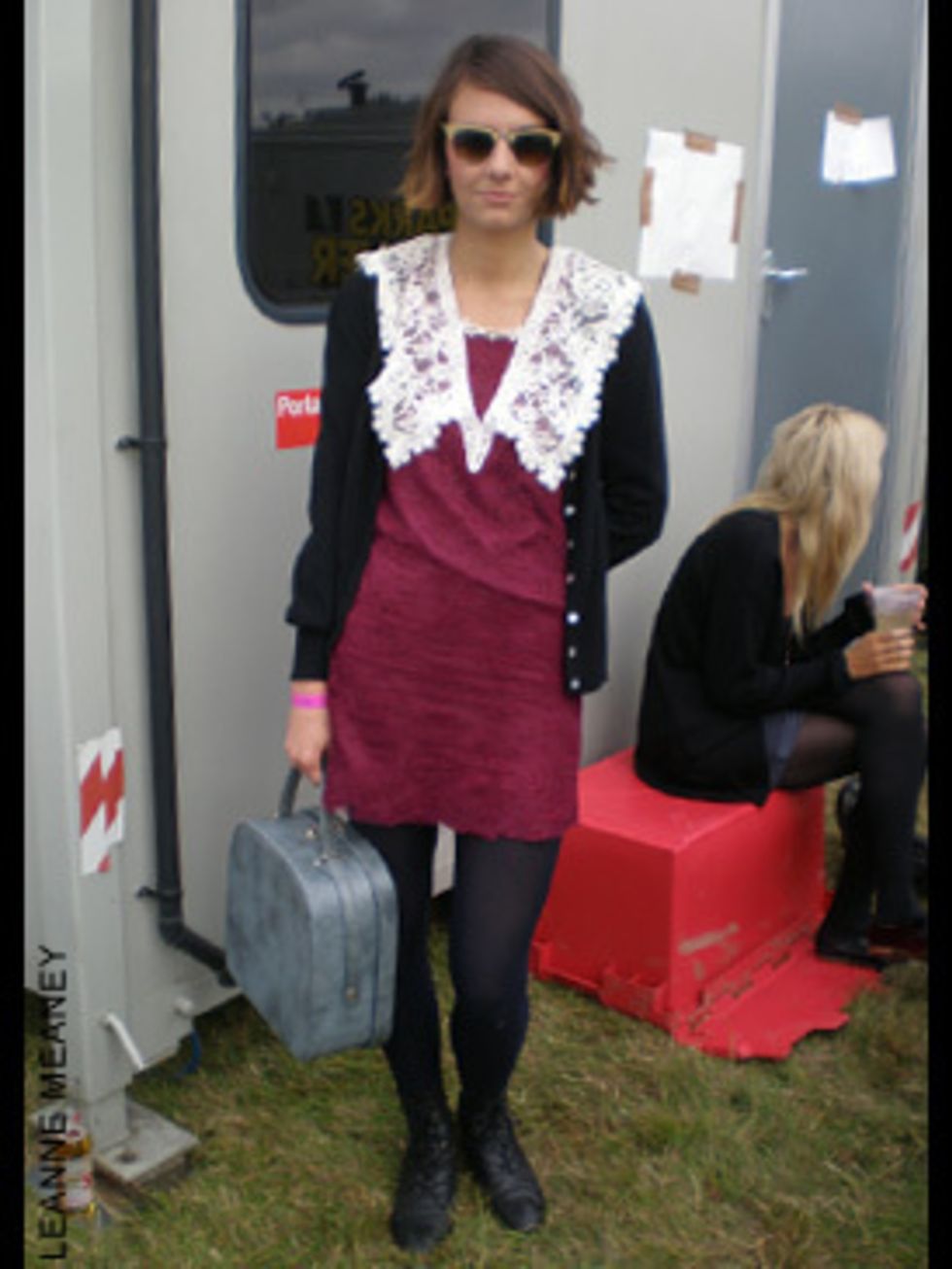 <p>Harry Webb, a 23 year old who works in Fashion PR is wearing a Dress from Beyond Retro, Boot's from Clarks and a vintage Bag.</p>