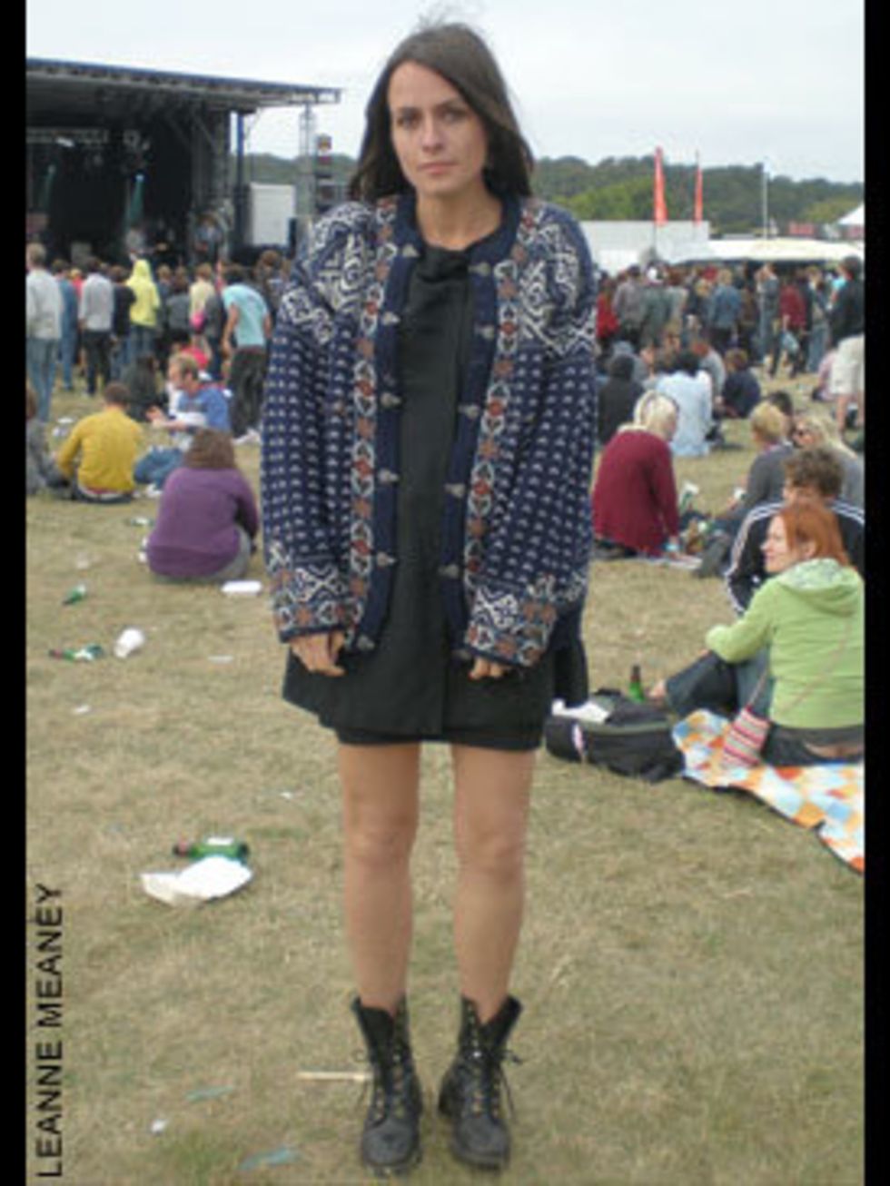 <p>Sam Orton, a 24 year old Criminal Psychologist is wearing a Cardigan from a Car Boot Sale, Dress passed down from her mum and boot's from a local Charity Shop.</p>