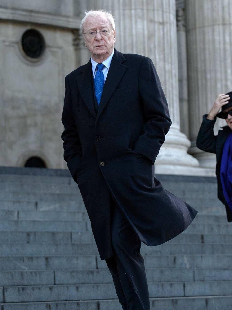 <p>Michael Caine arrives for the Vidal Sassoon memorial service at St Pauls.</p>
