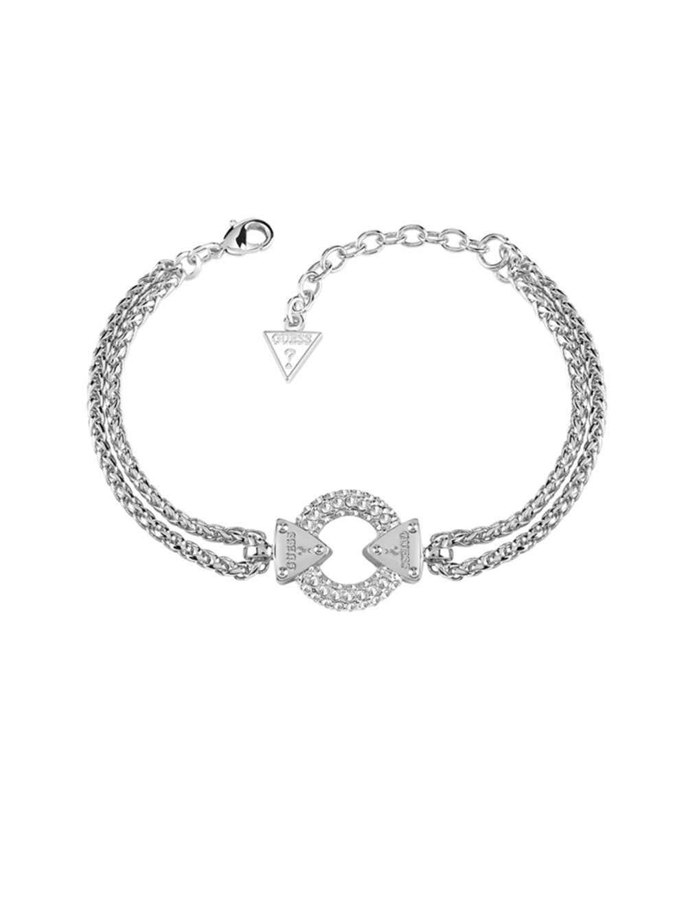 <p><a href="http://www.hsamuel.co.uk/webstore/d/3765334/guess+rhodium+plated+chain+circle+lock+bracelet/" style="line-height: 20.8px;" target="_blank">Embrace Me</a> Rhodium Bracelet, £95</p>