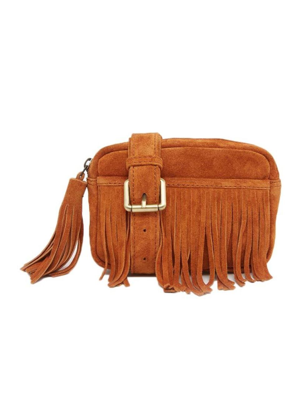 <p>Get into the seventies spirit with a touch of fringed suede.</p>

<p><a href="http://www.asos.com/ASOS/ASOS-Suede-Fringed-Bum-Bag/Prod/pgeproduct.aspx?iid=4740047&cid=6992&sh=0&pge=0&pgesize=204&sort=-1&clr=Tan&totalstyles=567&gridsize=3" target="_blan