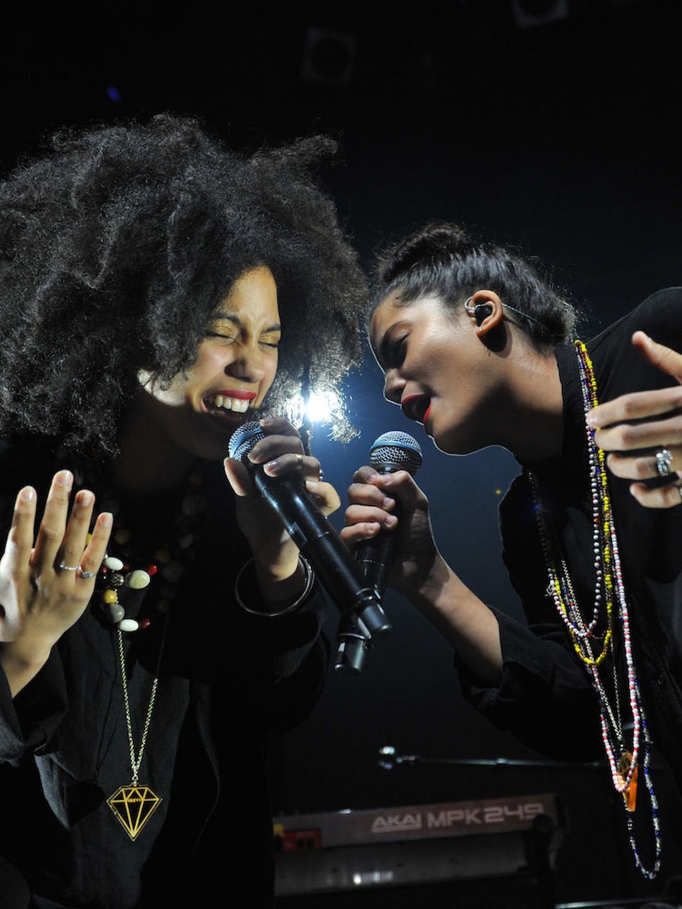 <p><strong>Ibeyi </strong></p>

<p>Band of the moment Ibeyi is made up of French-Cuban twin sisters Naomi and Lisa-Kiande Diaz. Daughters of the late Cuban percussionist Anga Diaz, the duos music pays homage to their Cuban heritage, mixing modern pop, hi