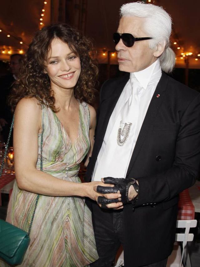 <p>Vanessa Paradis and Karl Lagerfeld</p>