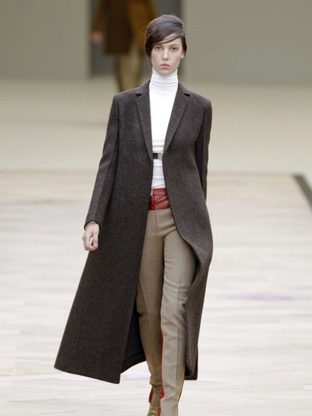 <p>Or assume the Celine girl had much of a motoring interest besides having an amenable driver. </p><p>Philo's strict lines, razor-sharp leather cutting and stiff shapes were all present, not so much a signature now as a blueprint for the brand. But the w