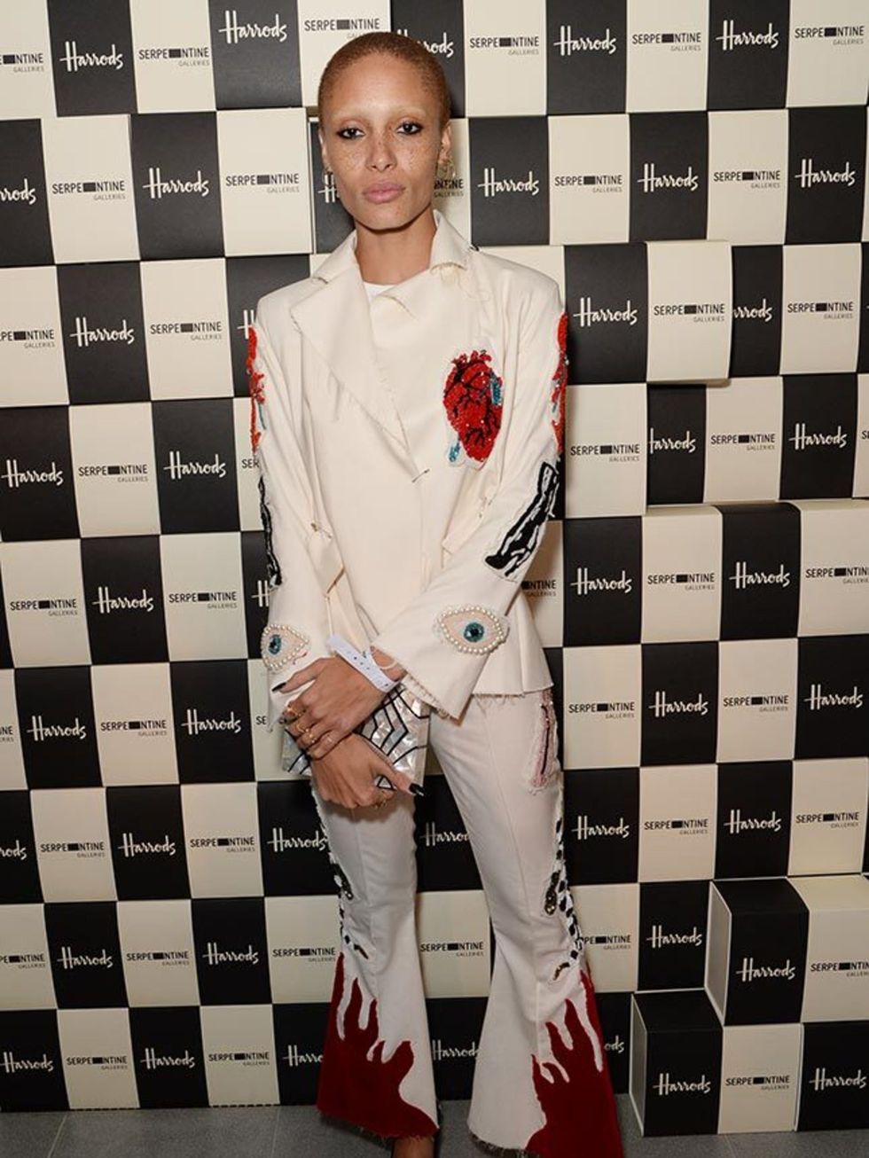 Adwoa Aboah attends the Serpentine Gallery and Harrods Future Contemporaries during London Fashion Week AW16