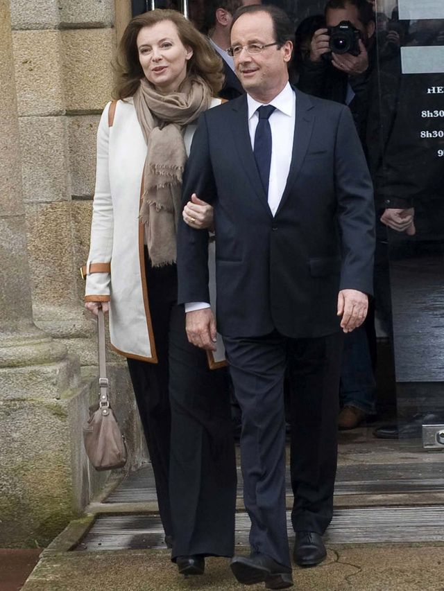 <p>Francois Hollande and Valerie Trierweiler</p>