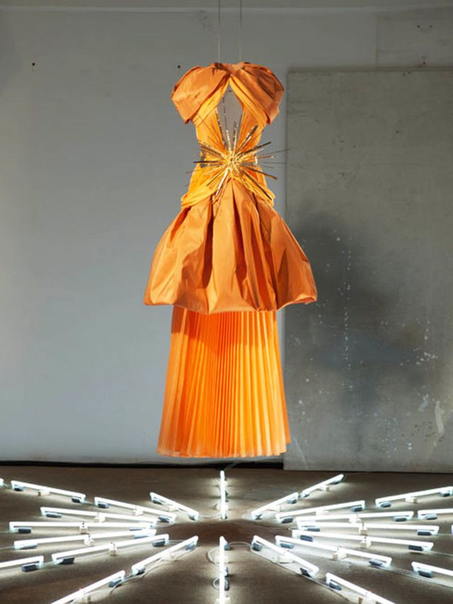 <p>A dress in the Rodarte installation</p>