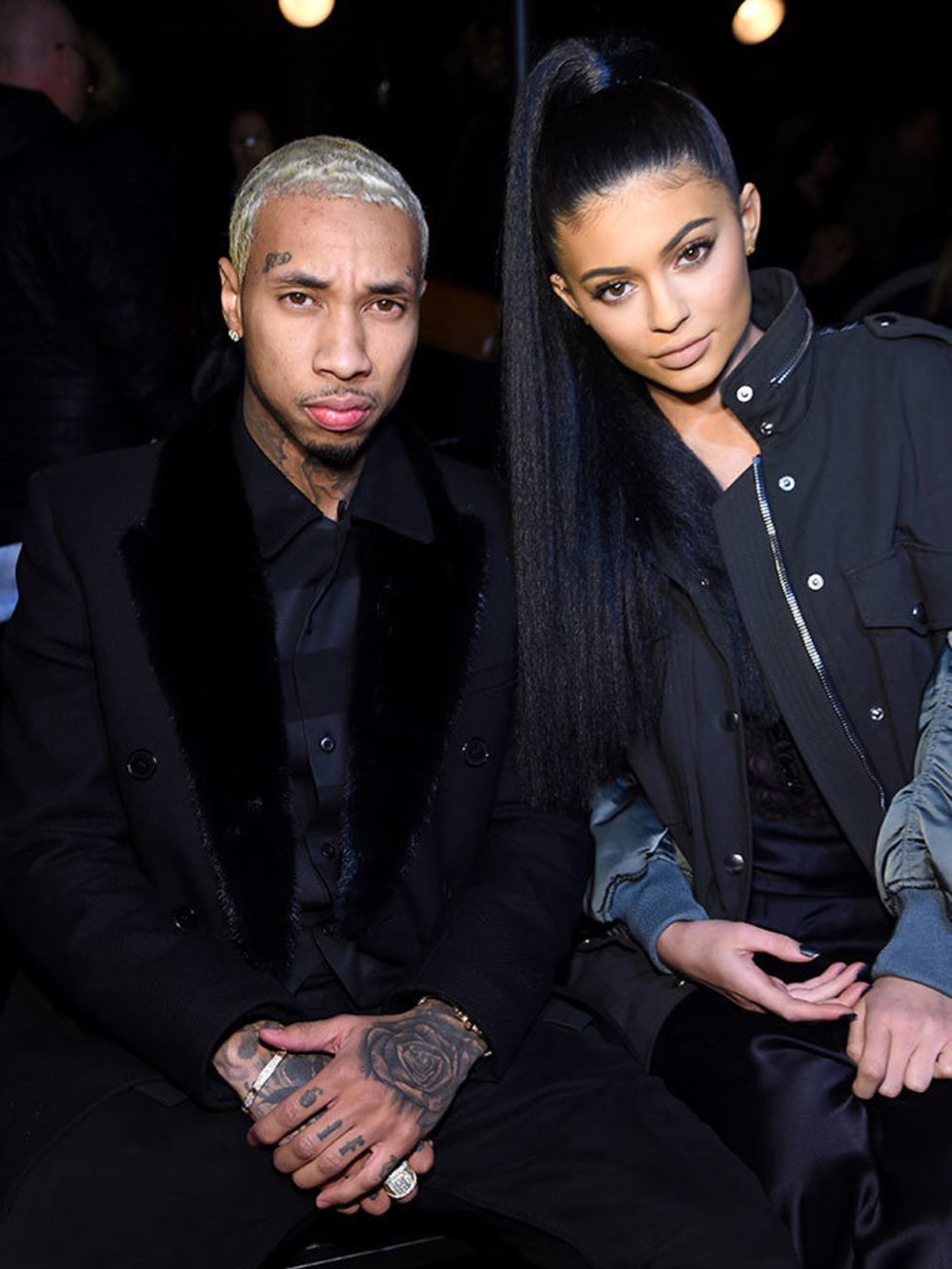 Tyga and Kylie Jenner at the Alexander Wang show in New York, February 2016.