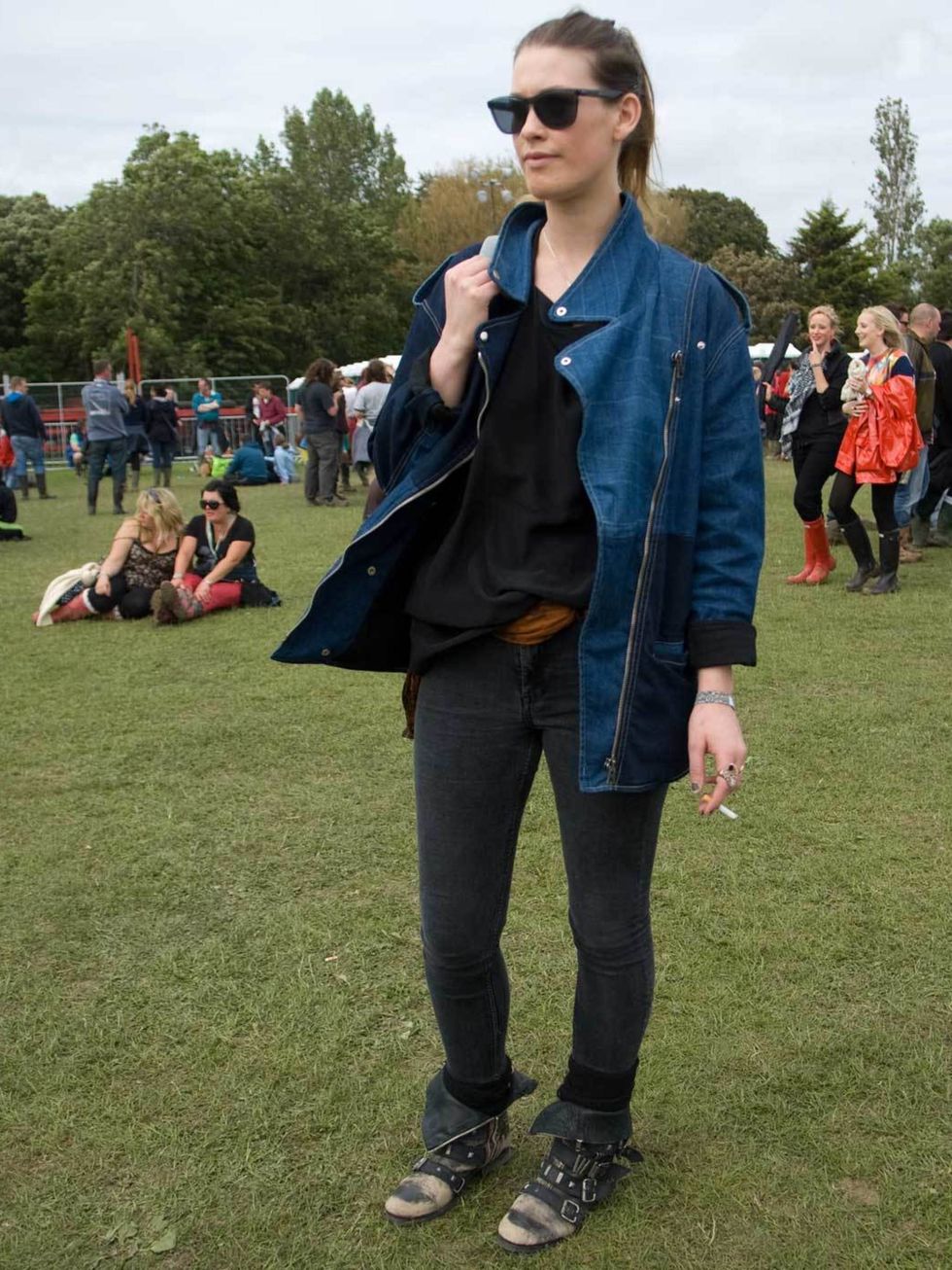 <p>Sophie, 26, Fashion Coordinator. Isabel Marant jacket, Topshop top and jeans, Kurt Geiger boots, American Apparel bag, Oakley sunglasses.</p><p>Photo by Tim Knowles</p>