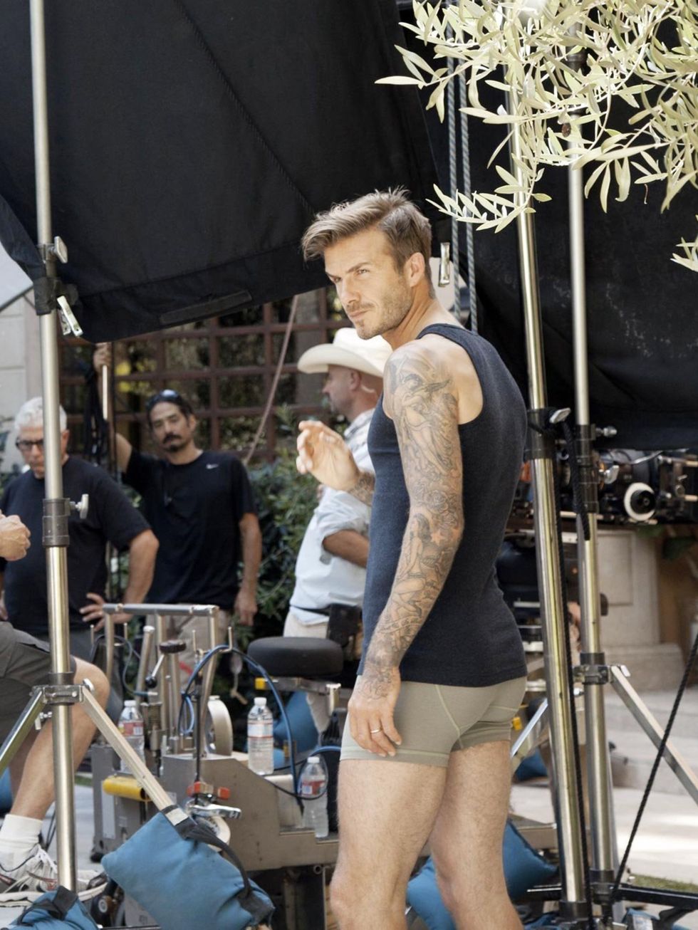 <p>David Beckham, behind the scenes.</p>