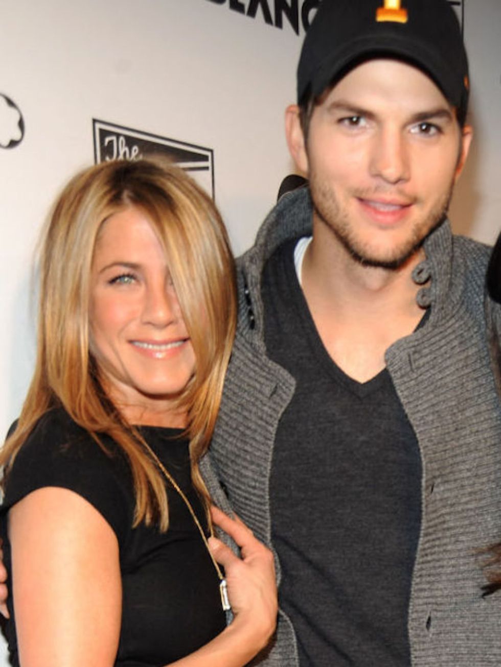 <p><strong>Ashton Kutcher</strong></p>

<p>It's only fitting that the former Punkd host would make a bet with his friends on teen crush Jen Aniston.  He<a href="http://radaronline.com/" target="_blank"> got real in 2011</a>: "I was 17 years old and she wa