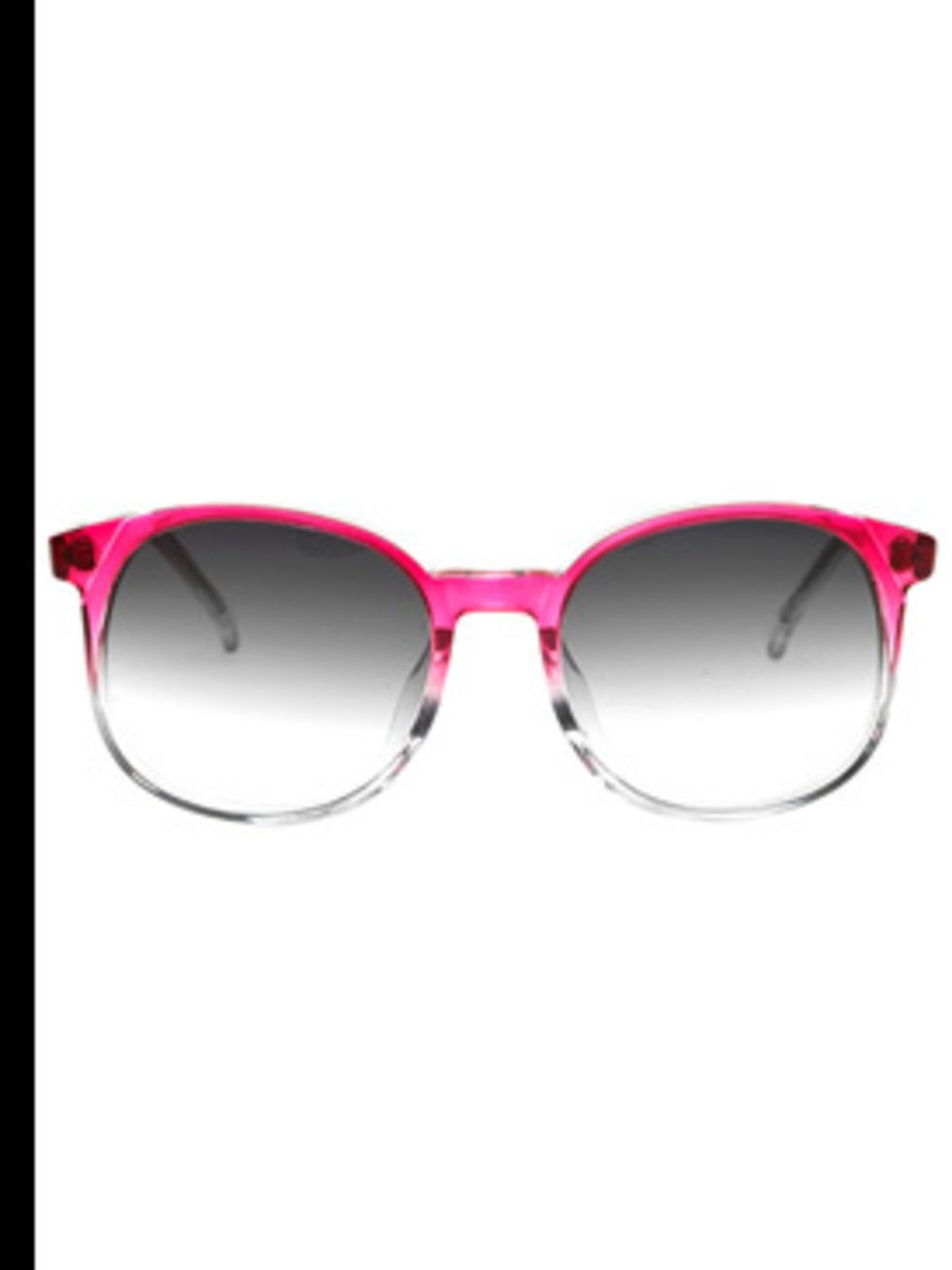 <p>Pink sunglasses, £176, by Matthew Williamson. For stockists call 0207 629 6200</p>