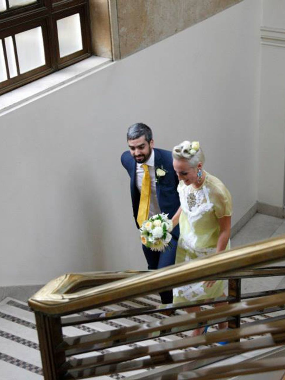 <p>As a walk in wedding at the town hall, Allan and I both did a lap of honour of the ceremony room  which was so much fun.</p>