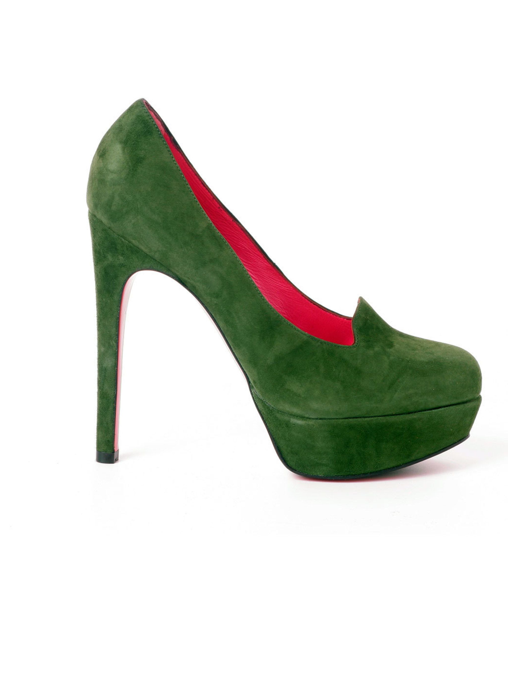 green suede heels uk