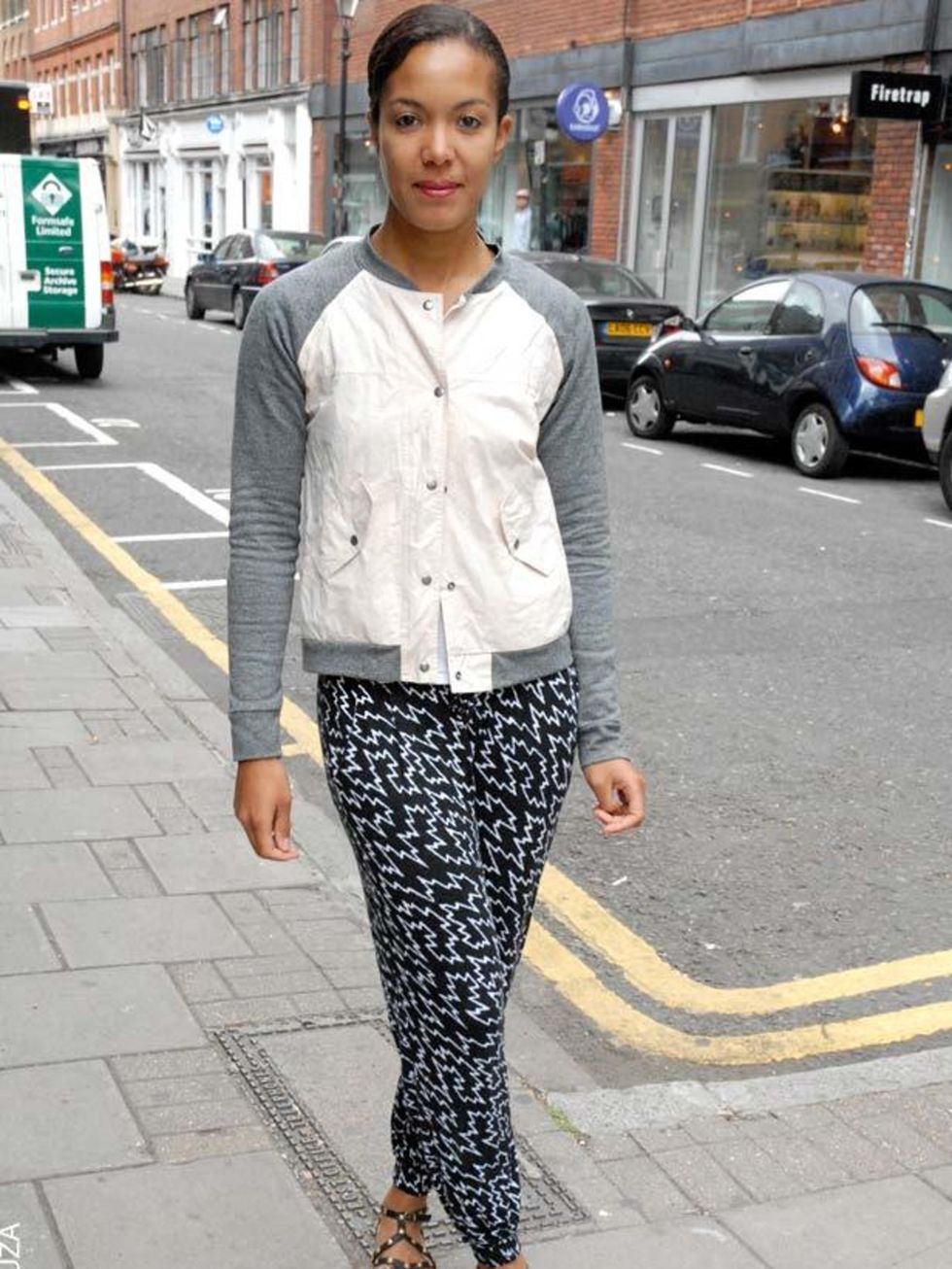 <p>Uju, 32, Personal Trainer. Jacket and trousers Urban Outfitters, Topshop shoes.</p>