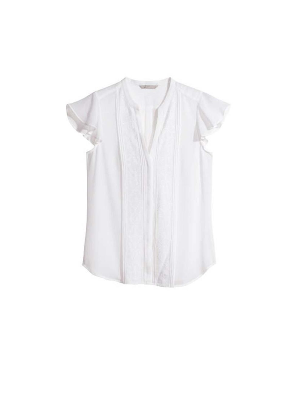 <p>Add white cotton blouse like this one from <a href="http://www.hm.com/gb/product/25891?article=25891-C">H&amp;M</a>, £14.99</p>