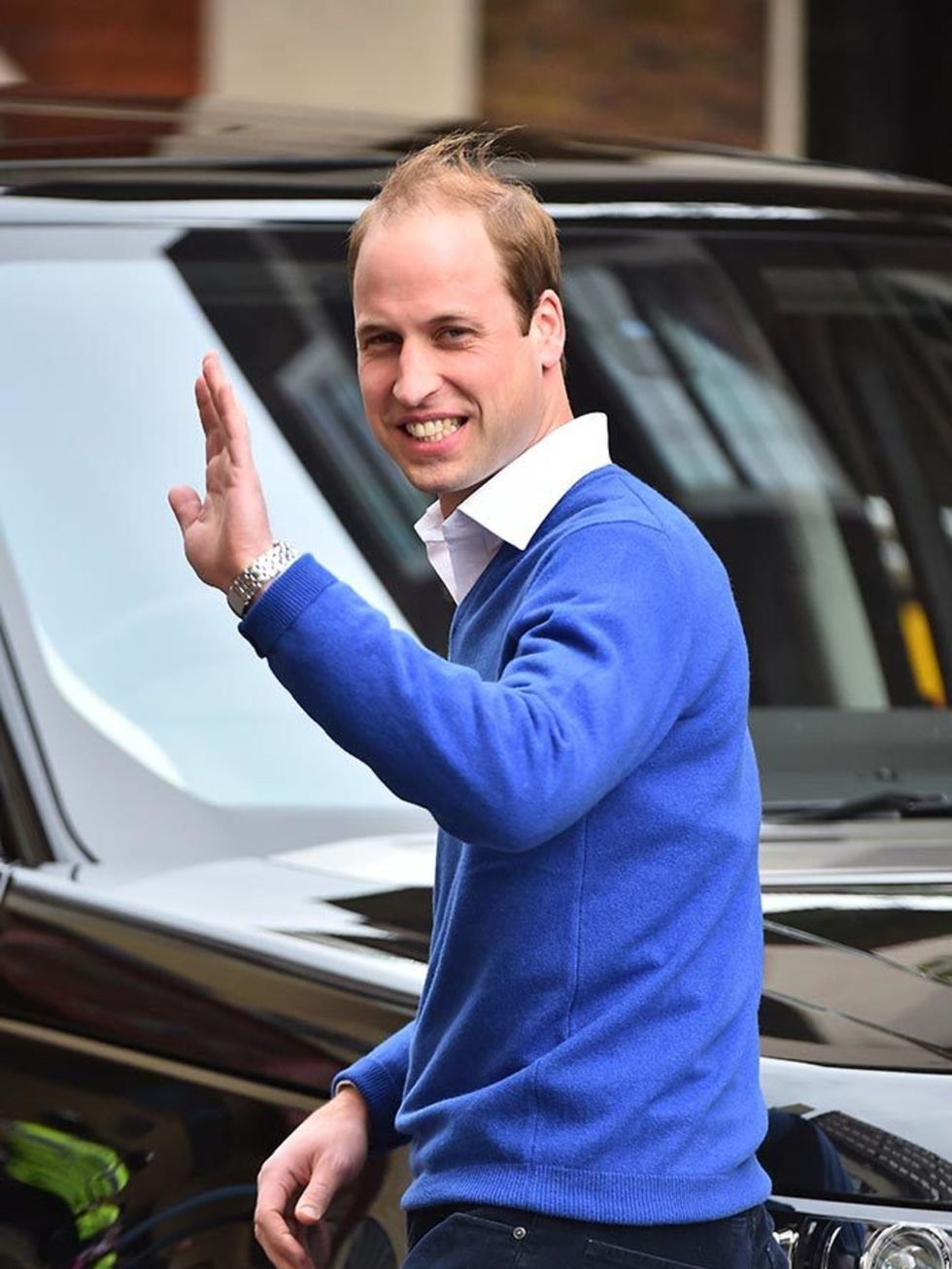 <p>The first shot of Prince William after the birth of his daughter. </p>