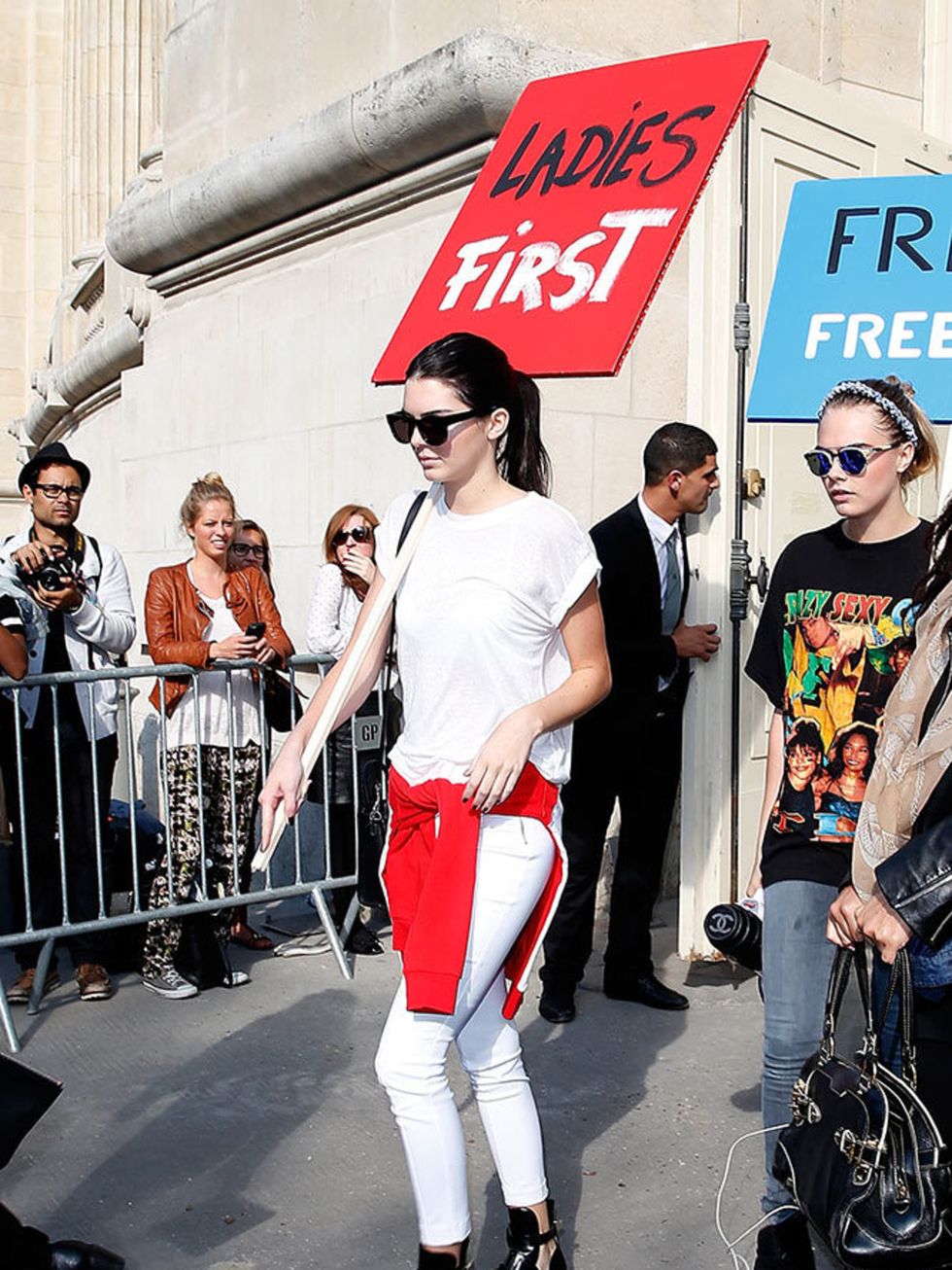 Kendall Jenner at Chanel, during s/s 2015 Paris Fashion Week.