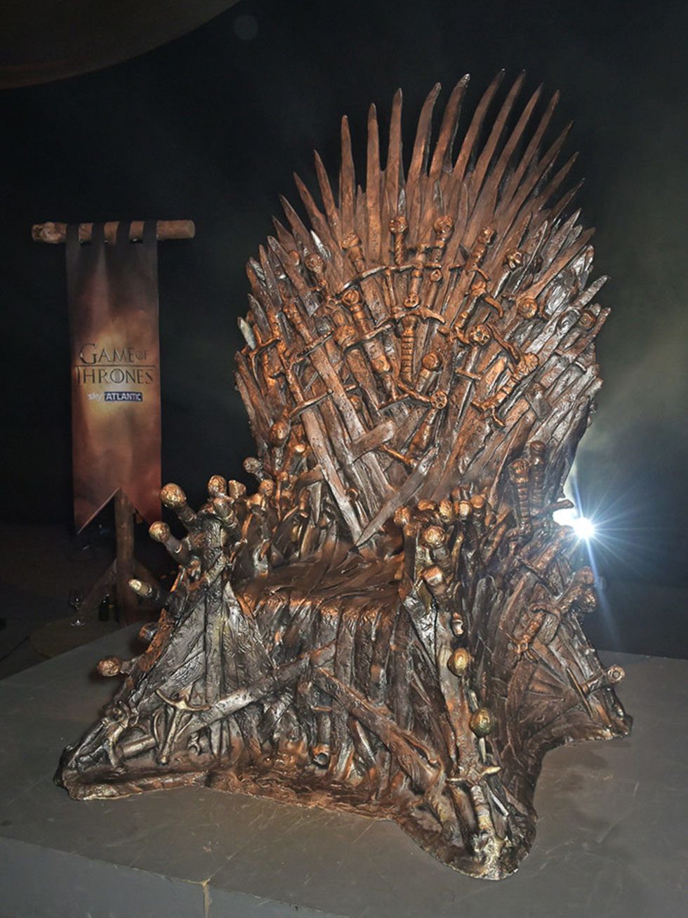 The 'Iron Throne' is shown at the premiere of 'Game of Thrones: Season 5'  at the Tower of London, March 2015.