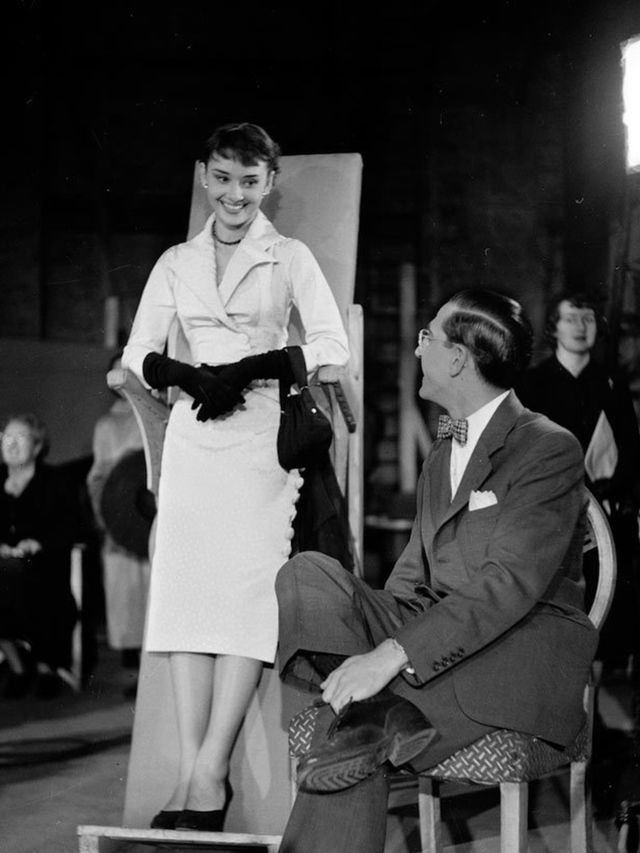 <p>Audrey Hepburn on the set of The Lavender Hill Mob</p>