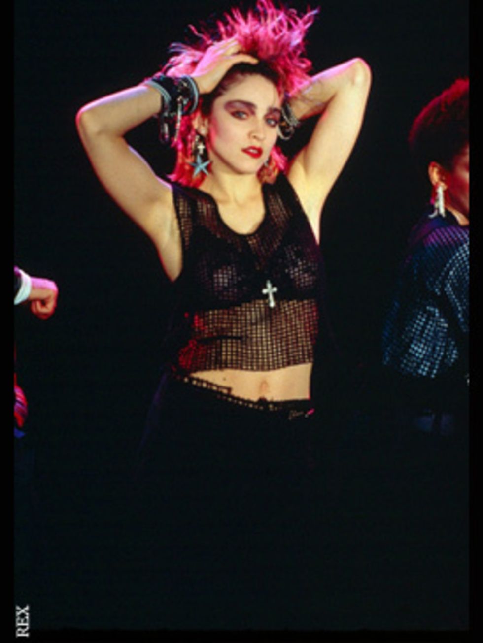 <p>Madonna bursts on to the scene in her own unique girl-punk look</p>