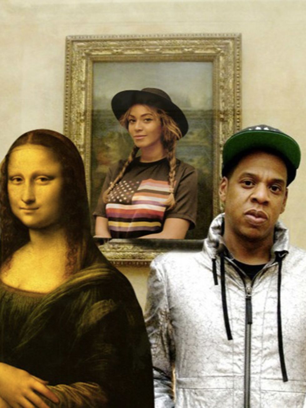 <p>Beyonc&eacute;, Jay Z and Mona Lisa.</p>