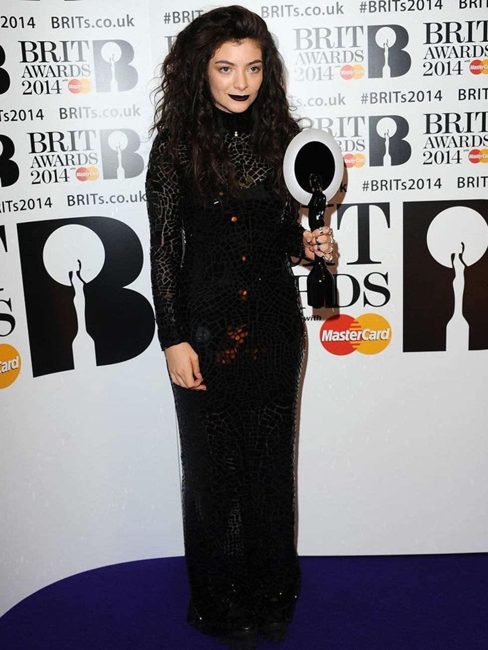 <p>Lorde wearing Tom Ford. The NZ singer manages to make this slick goth look not scary, just cool.</p>