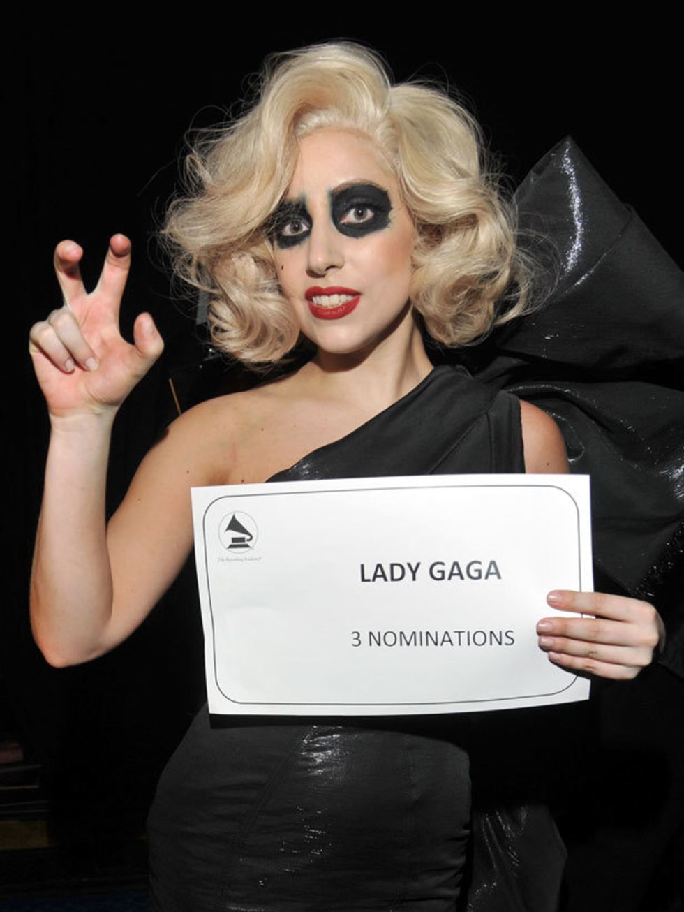 <p>Lady Gaga at the Grammy Nominations Concert</p>