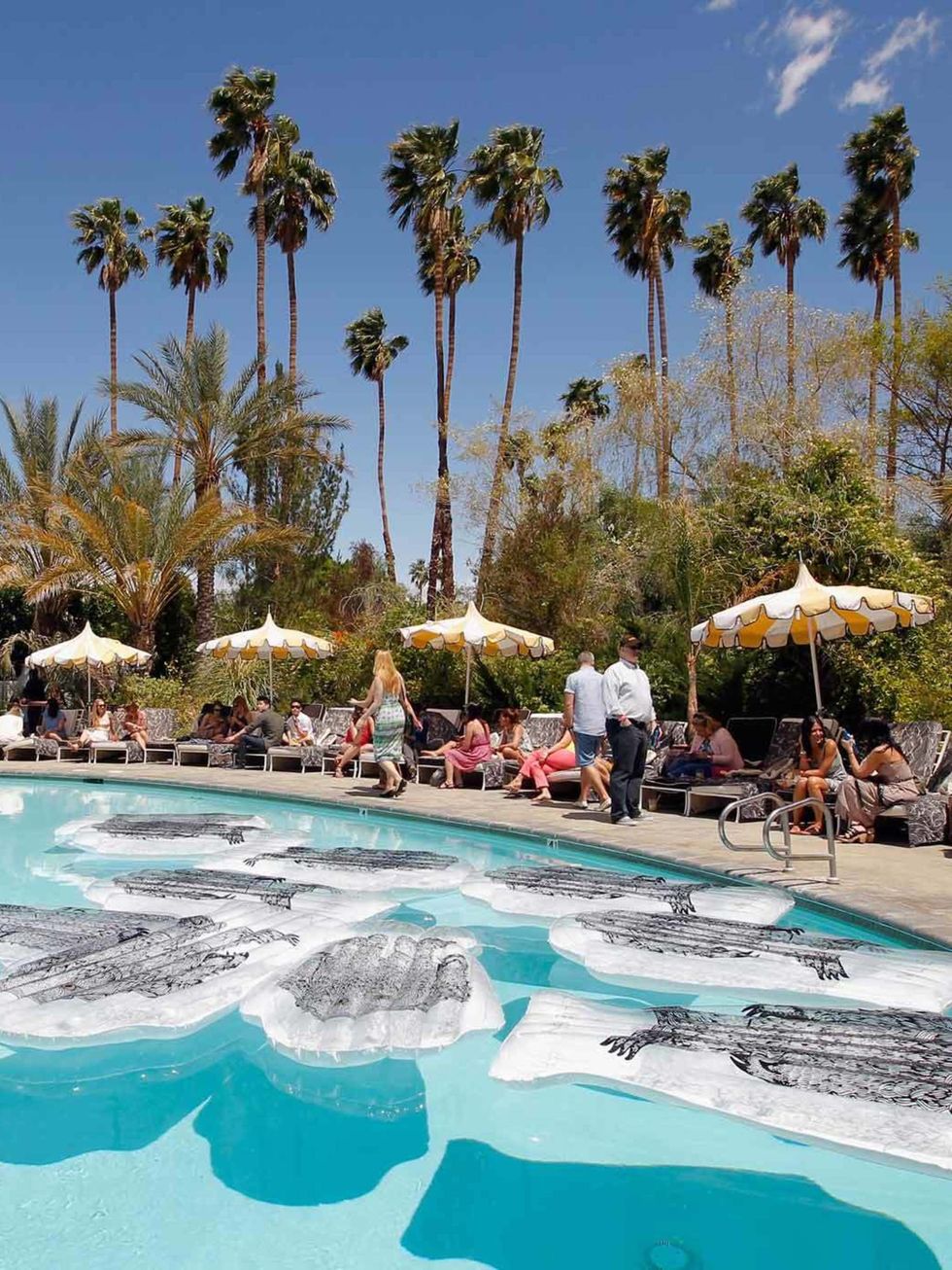 <p>The setting of Mulberry's pool party at The Parker Hotel</p>