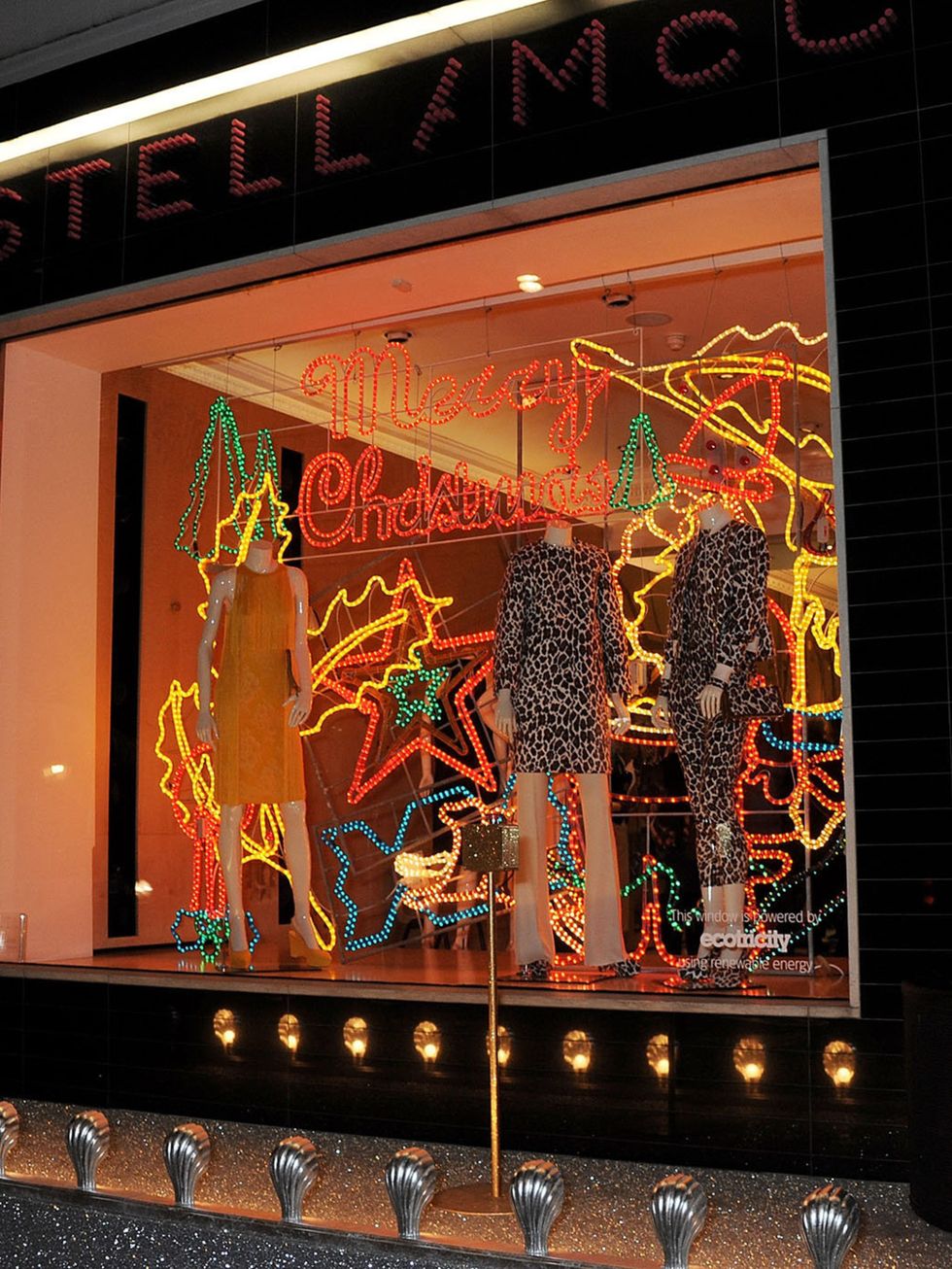 <p>Stella McCartney's lit up Bruton Street store</p>