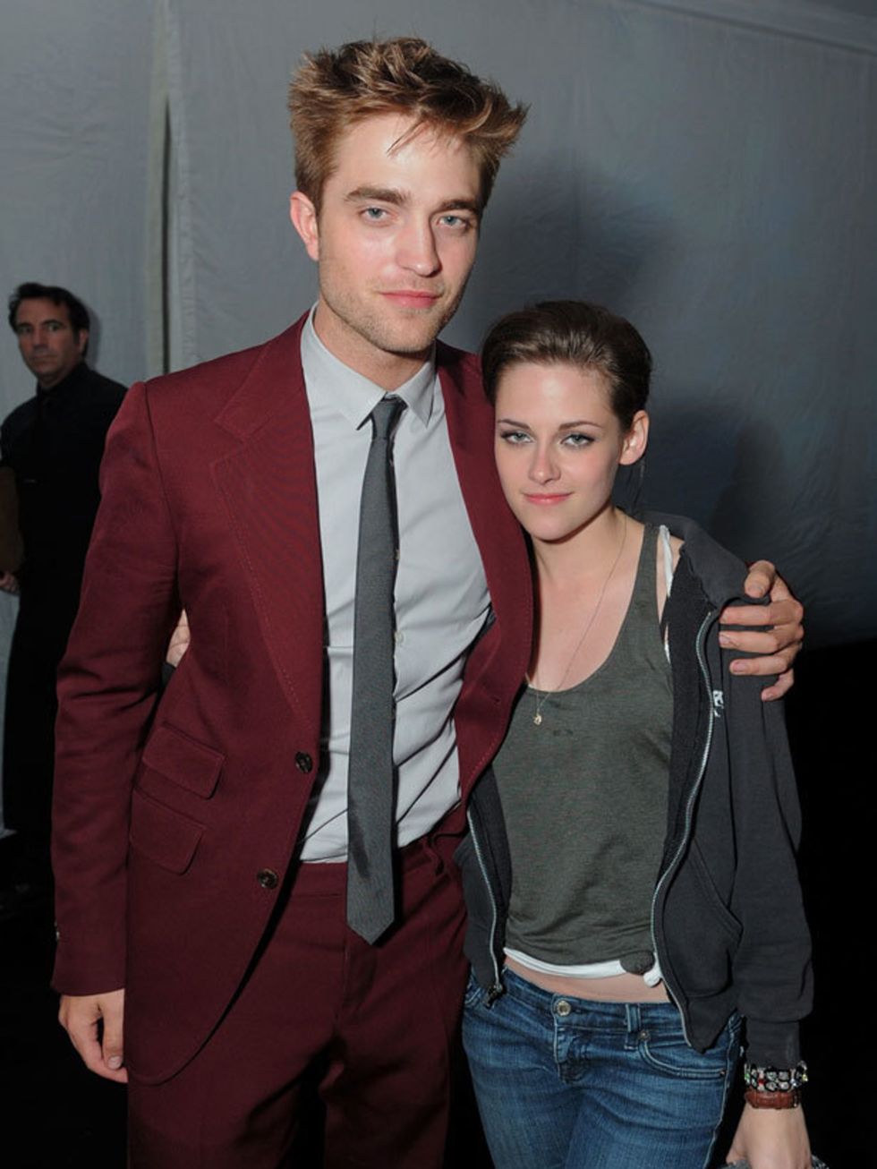 <p>Robert Pattinson and Kristen Stewart at the premiere after-party</p>