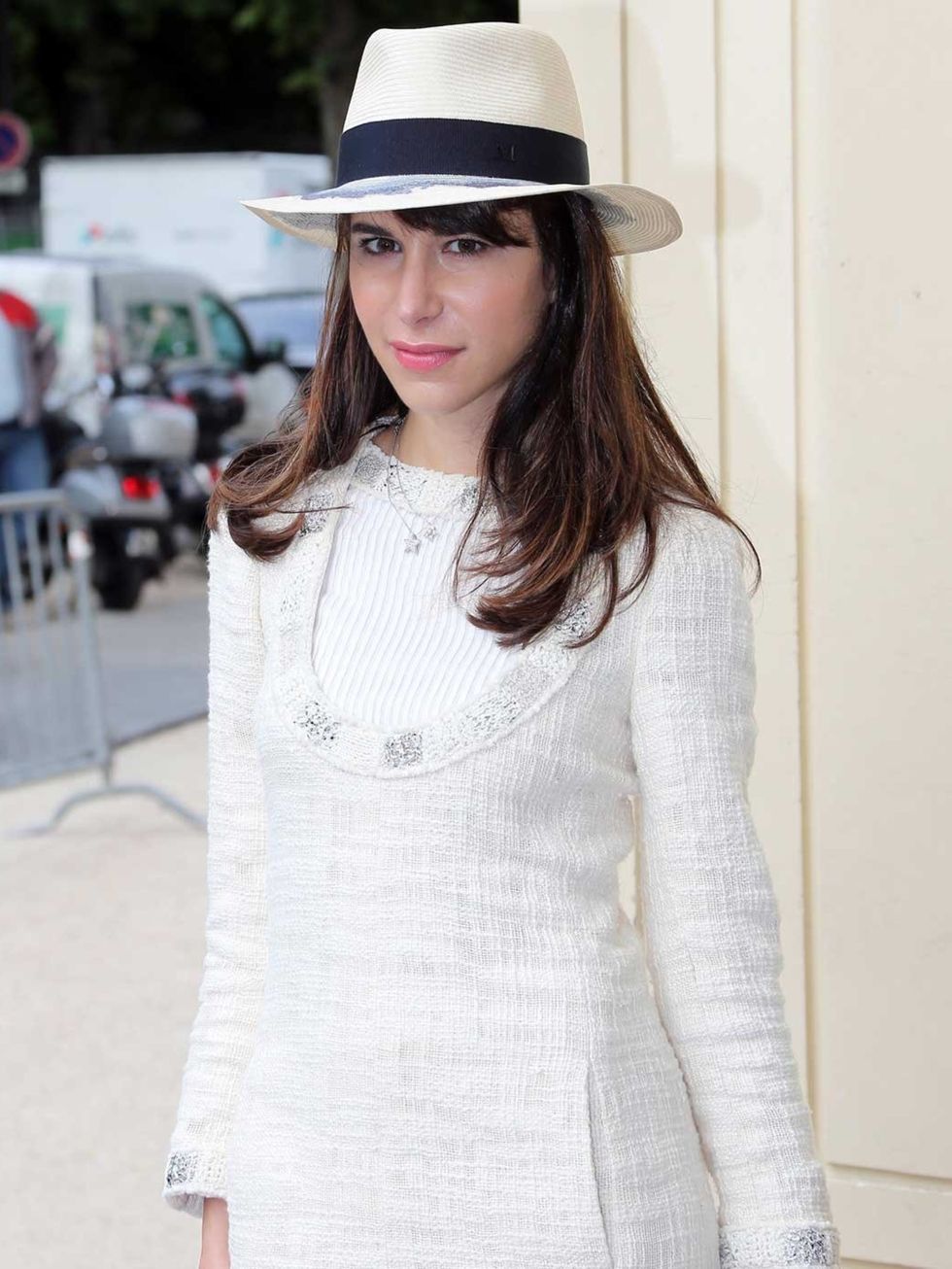 <p>Caroline Sieber arriving at Chanel Couture </p>