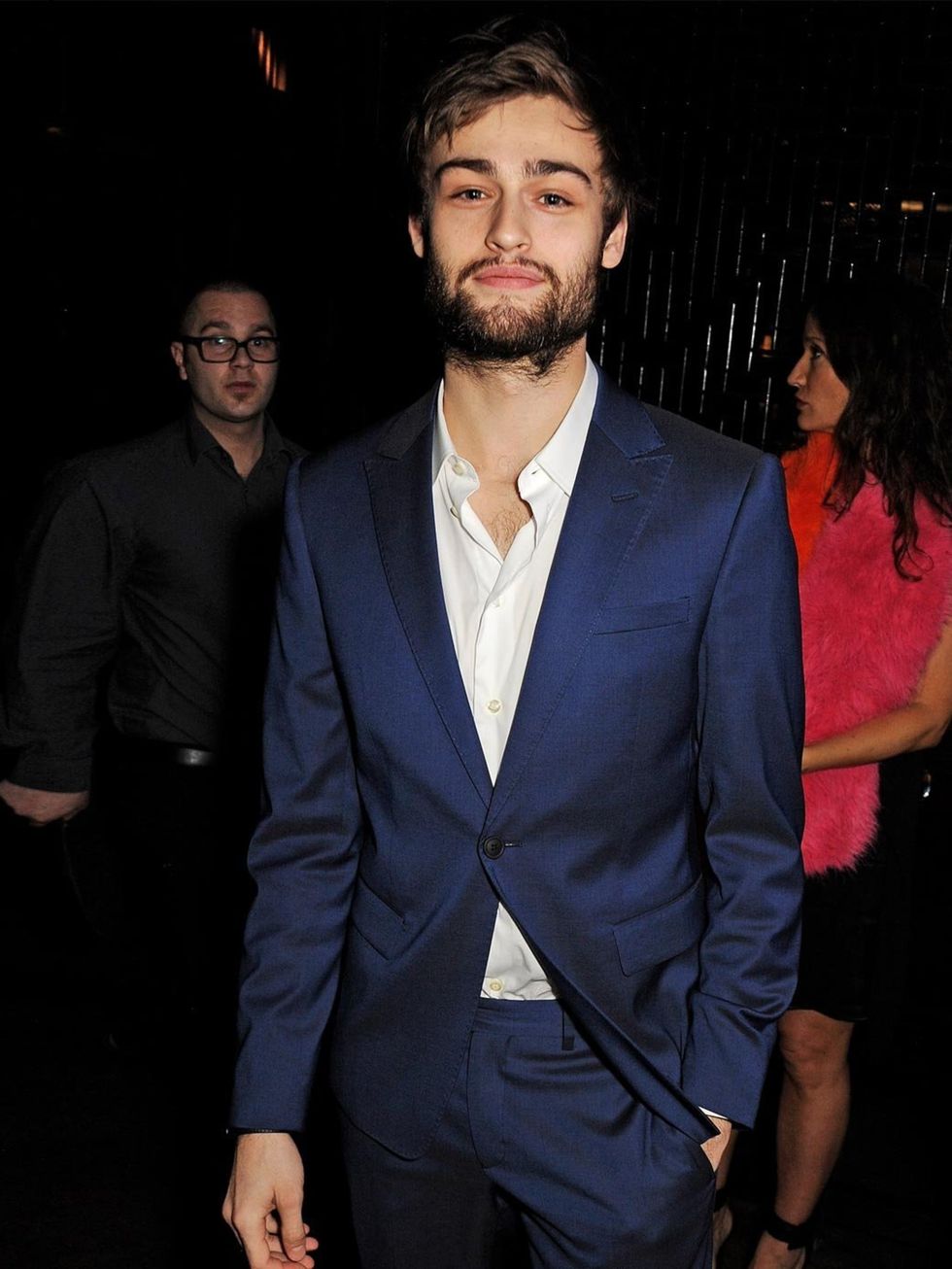 <p>Douglas Booth attended the men's closing dinner at the Hakkasan Hanway Place during London Collections: Men a/w 2014, London.</p>