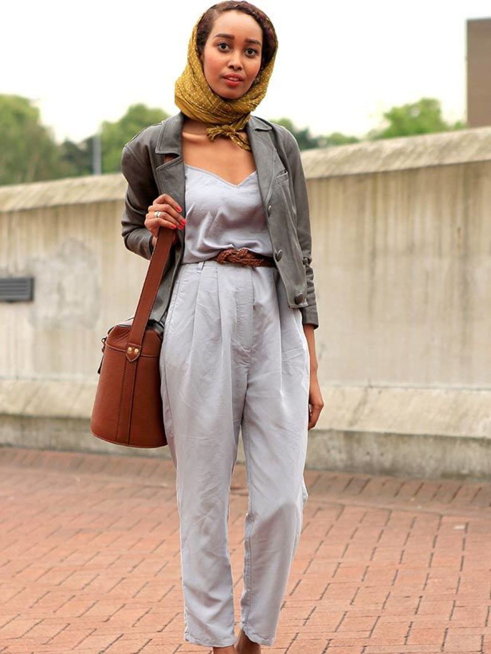 <p>Photo by Anthea Simms.Mona Ali, 21, Student. Weekdays top and trousers, 3.1 Phillip Lim jacket, Marc Jacobs shoes, Zara bag, H&amp;M belt.</p>