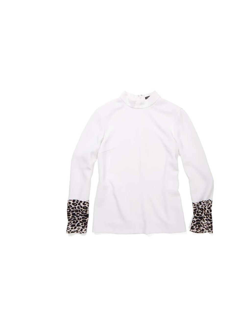 <p>This minimal white top has a wild side - we love the addition of quirky leopard print cuffs.</p><p>Club Monaco top, £160</p>