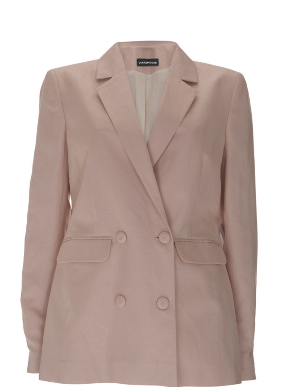 <p>Nude double breasted blazer, £65, by Warehouse (0870 1228 813)</p>