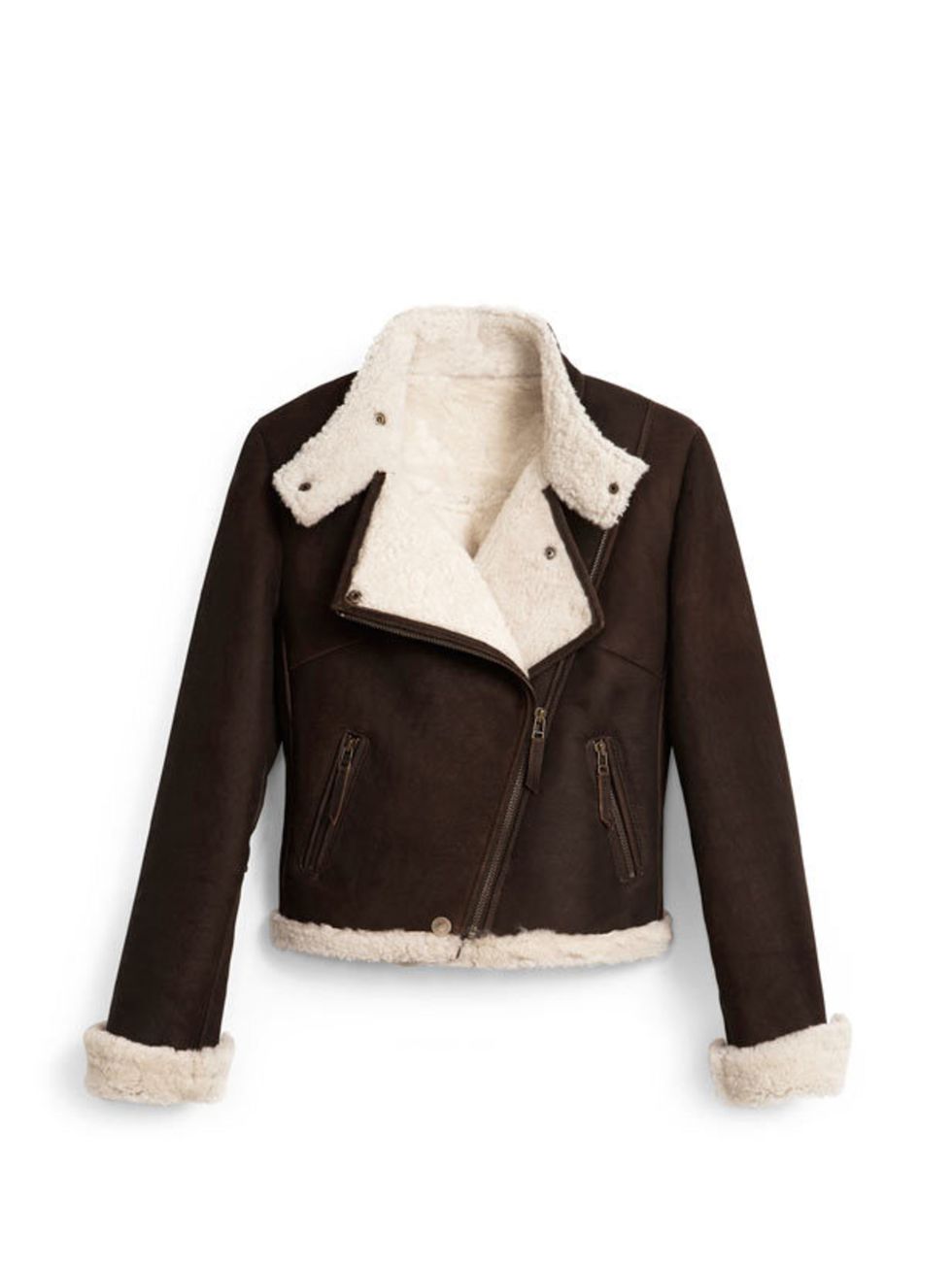 <p>Hobbs shearling jacket, £599, for stockists call 0845 313 3130</p>