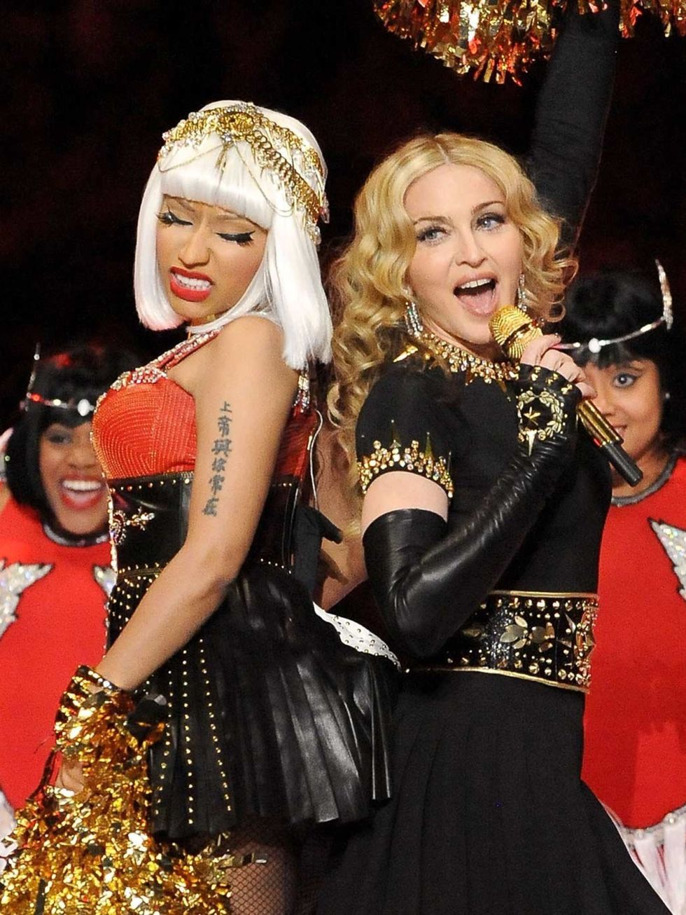 <p>Madonna was joined onstage by Nicki Minaj, MIA, LMFAO and Cee-lo Green.</p>