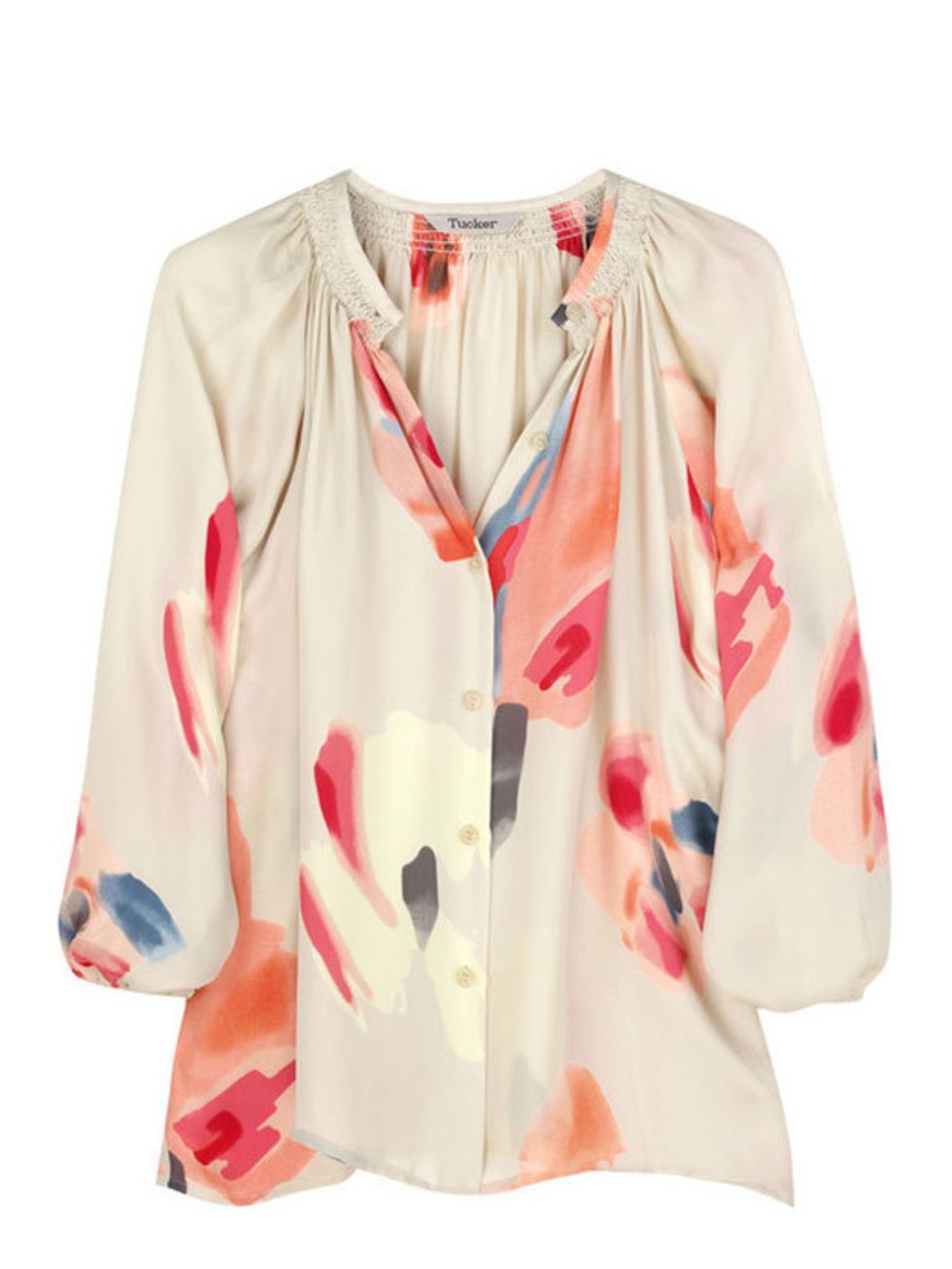 <p>Floral silk blouse, £230, by Tucker at <a href="http://www.net-a-porter.com/product/62142">Net-a-Porter</a> </p>