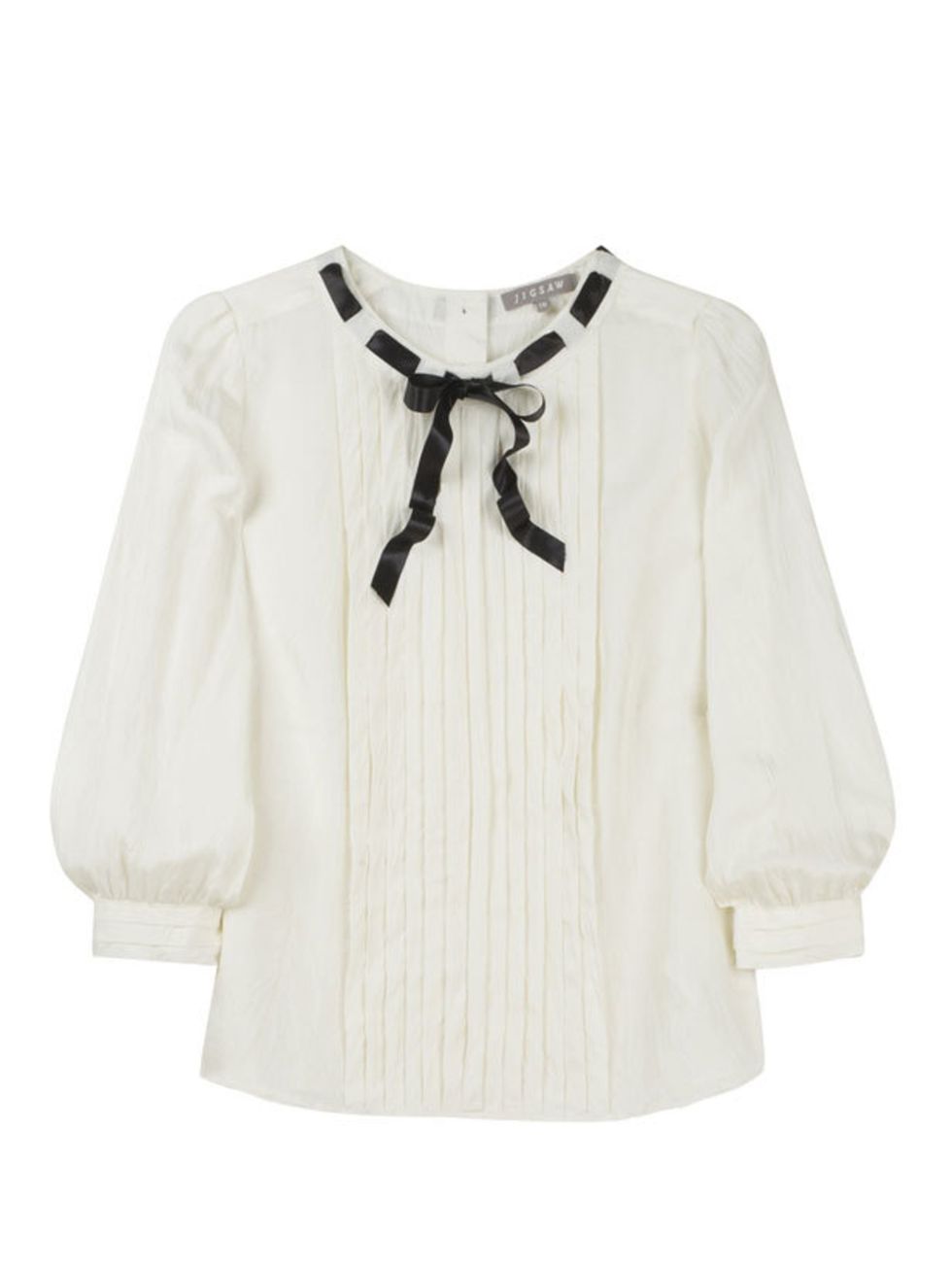 <p>Ribbon neck blouse, £89, by Jigsaw (0208 392 5603) </p>