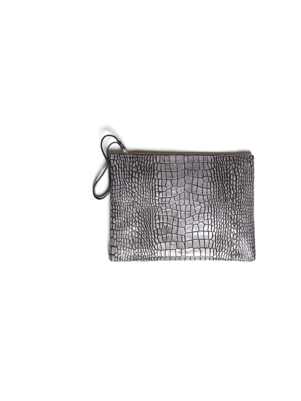 <p>This textured leather clutch is perfect for after work drinks - and small enough for Art Intern Eilidh Williamson to slip inside her work bag during the day!</p><p><a href="http://www.uterque.com/webapp/wcs/stores/servlet/ProductView?storeId=74009656&a
