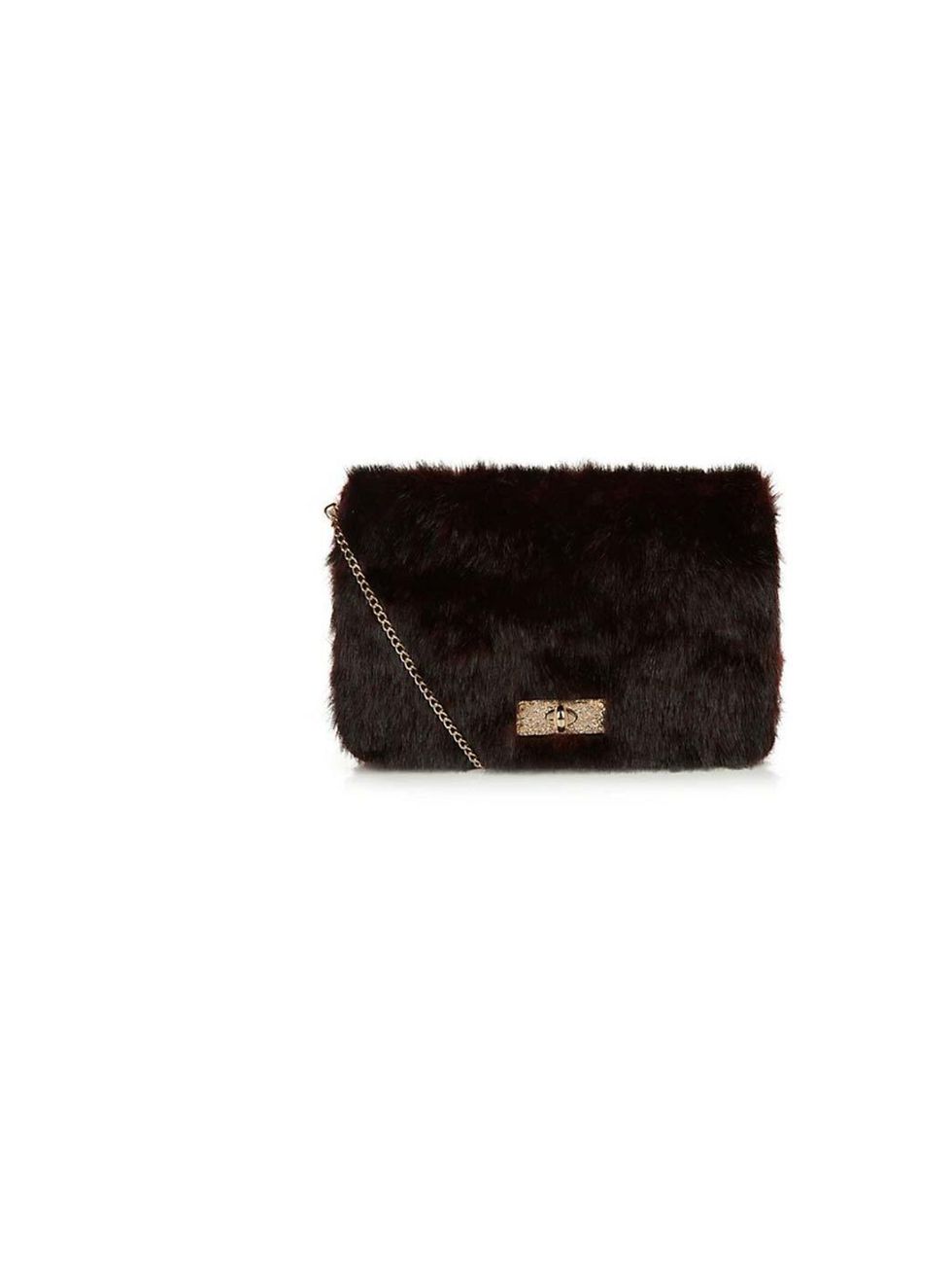 <p>Fashion Assistant Molly Haylor is tapping into this season's faux fur trend with this burgundy clutch.</p><p><a href="http://www.newlook.com/shop/womens/bags-and-purses/burgundy-faux-fur-clutch-_290122567">New Look</a> bag, £24.99</p>