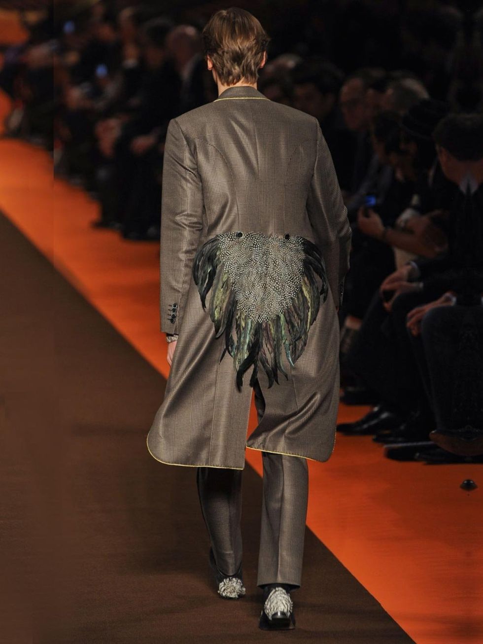<p>Tail feathers on show at Etro A/W '12.</p>