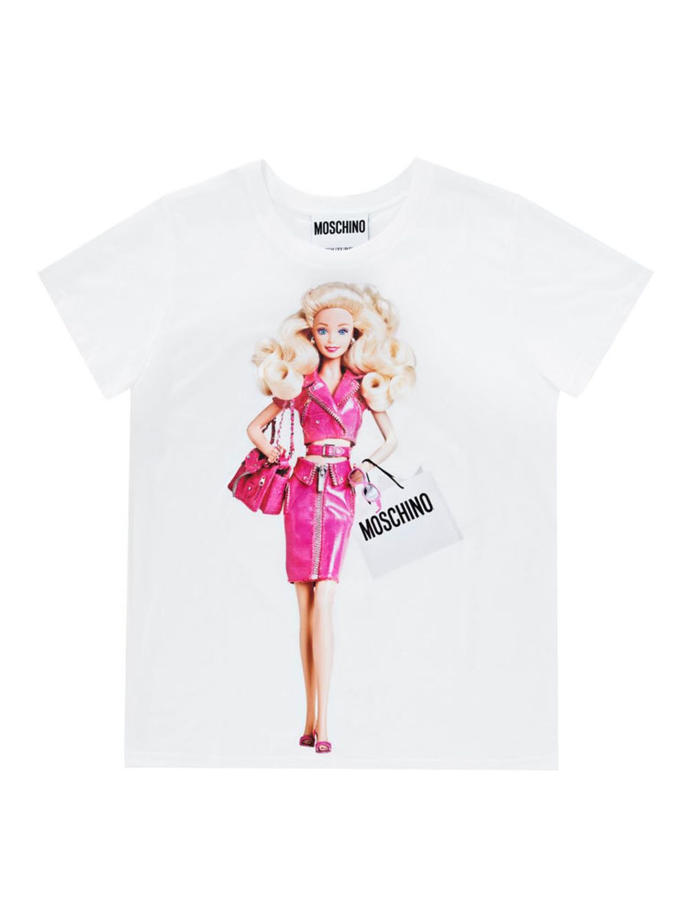 <p>Barbie T-shirt Moschino £200, <a href="http://www.monnierfreres.co.uk/gbuk/scarves/other/barbie-t-shirt_pFVAAE4JW/size-m_BA00003072-BV00255882.html">Monnier Freres</a> </p>