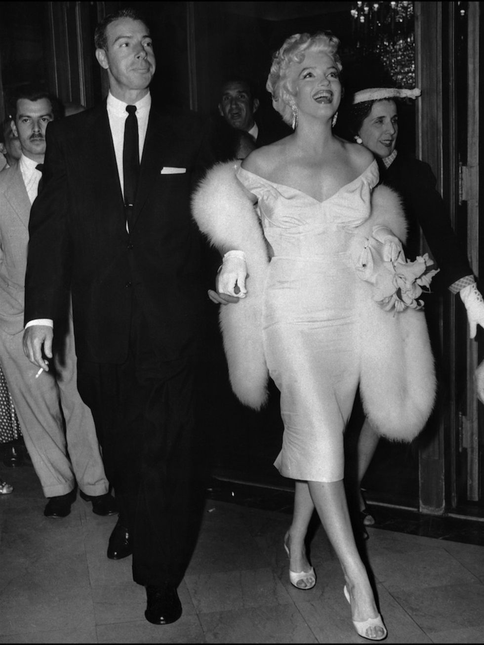 <p> Monroe with her second husband baseball legend Joe DiMaggio</p>