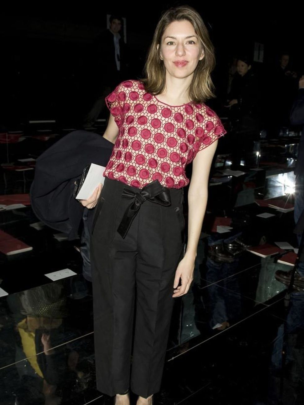 <p>Sofia Coppola wears Marc Jacobs for the Marc Jacobs A/W 2011 show in New York, February 2011.</p>