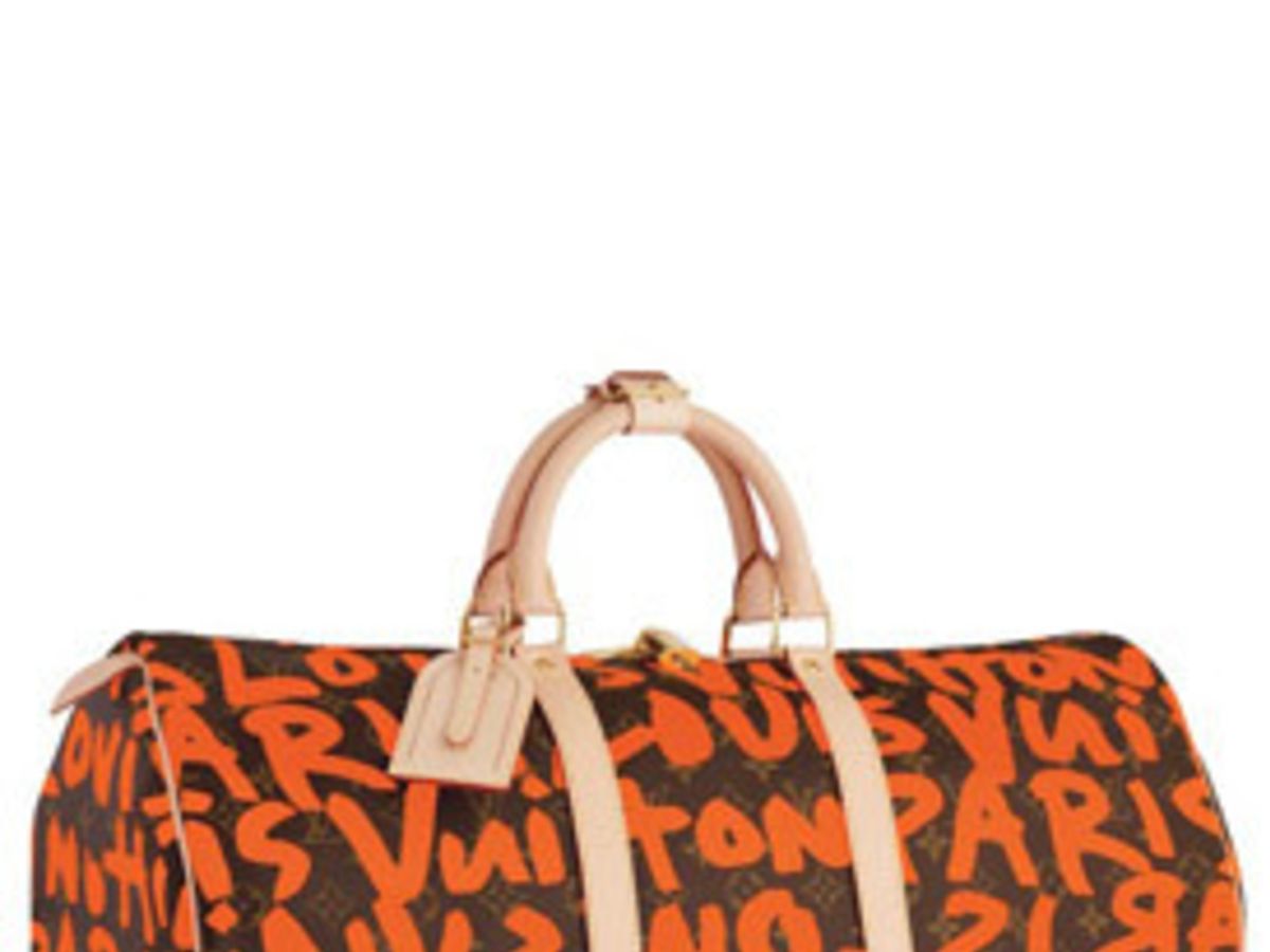 Louis Vuitton Orange Logo Graffiti Leggings - ShopperBoard