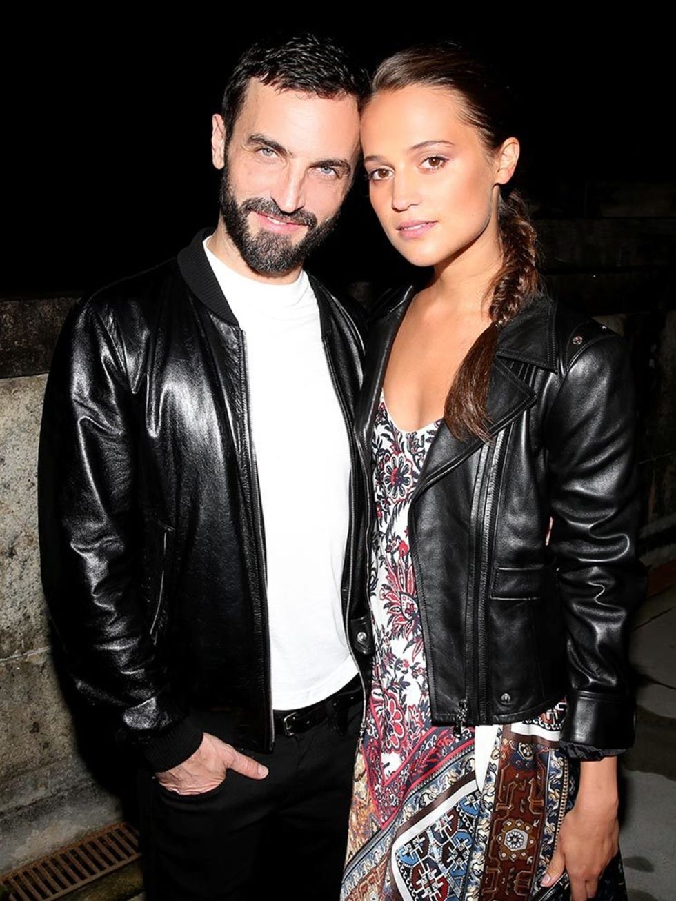 Nicholas Ghesquiere and Alicia Vikander at the Louis Vuitton Cruise party in Rio, May 2016.