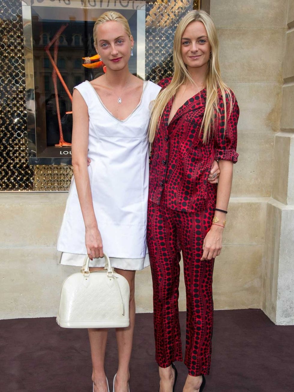 <p>Claire &amp; Virginie Courtin-Clarins at the Louis Vuitton boutique</p>