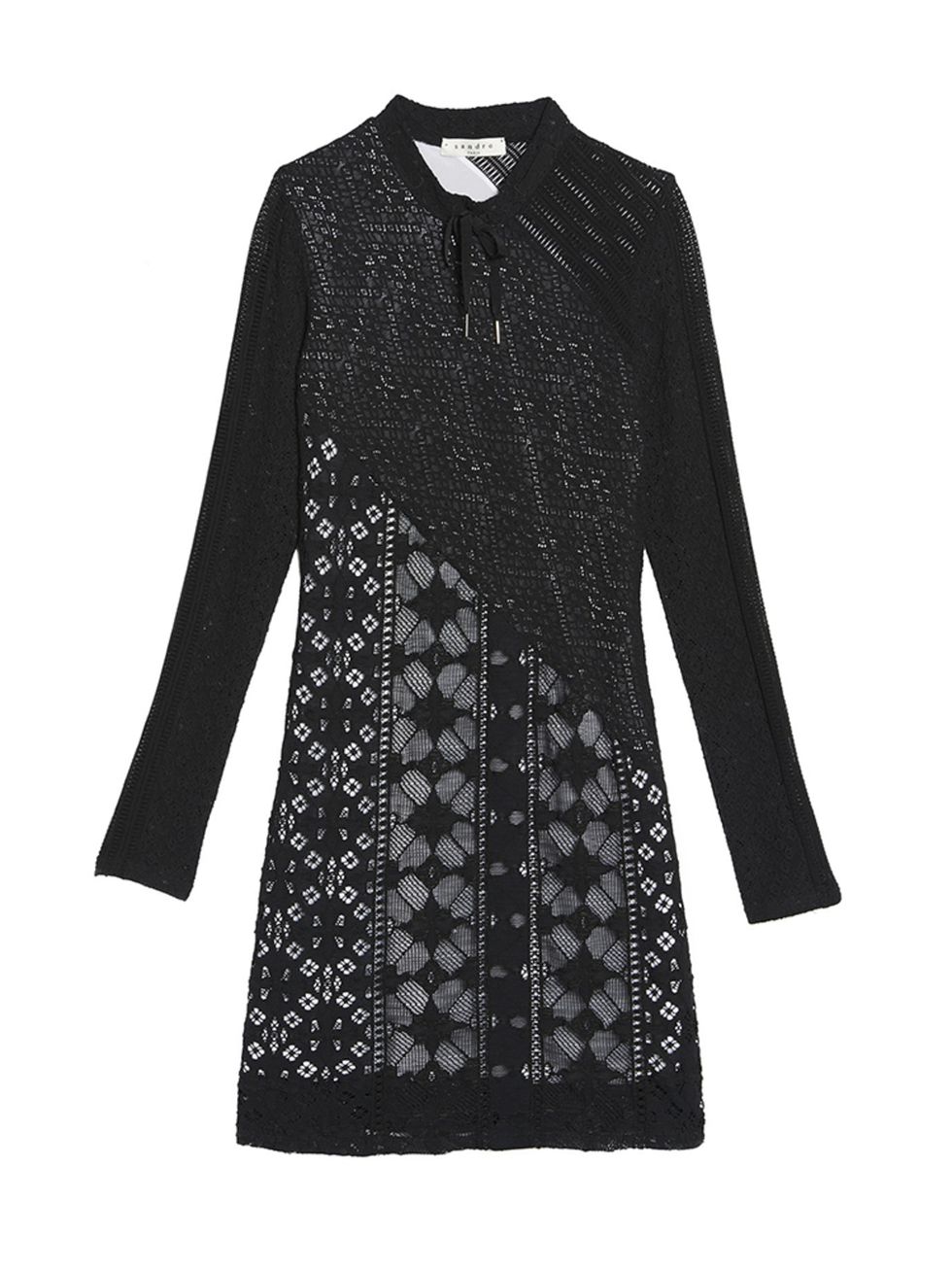 <p>This lace dress has a flared cut which is really flattering on most shapes. Combine with a brown suede coat and patent shoes for a textural 70s look.</p>

<p> </p>

<p><a href="http://uk.sandro-paris.com/en/woman/new-in/riviera-dress/R4362H.html?dwvar_